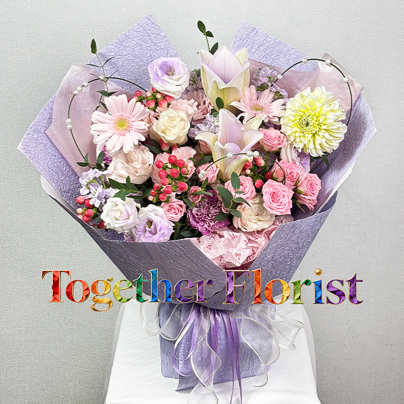 Bouquet of Lilies and Dahlias, Gerberas fl0000-XH0398