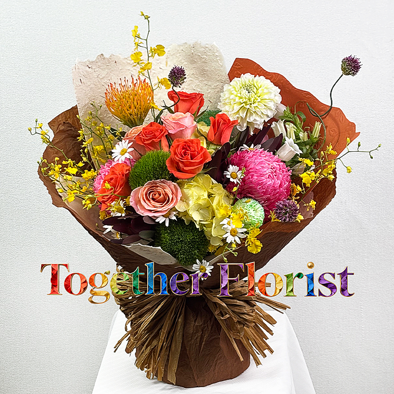 Peony, chrysanthemum, and hydrangea mixed bouquet, dahlia bouquet fl0000-XH0397