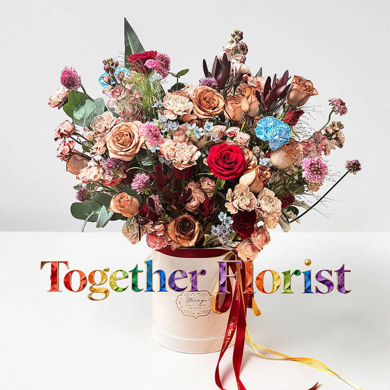 Rose mixed with carnation flower bucket fl0000-XH0401