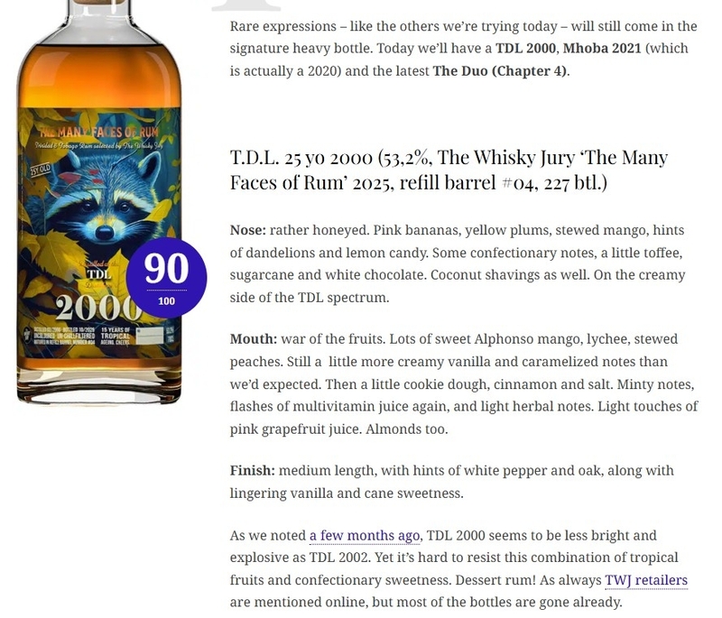 TDL Rum 25 yo 2000-2025 Refill Barrel #4 The Whisky Jury 53.2%