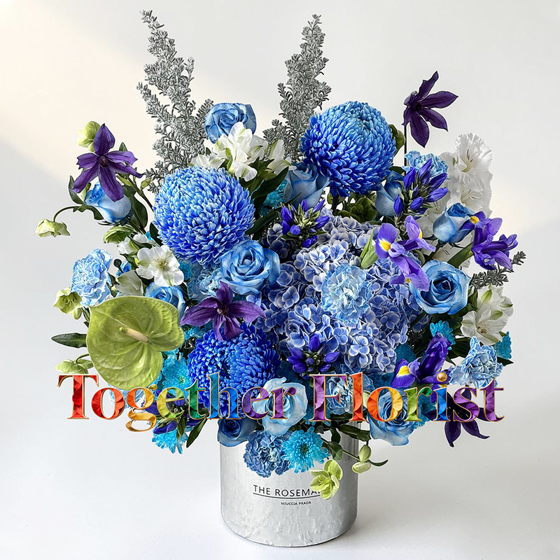 DIY Floral Arrangement Kit: Spider Mums, Tinted Roses, and Hydrangeas