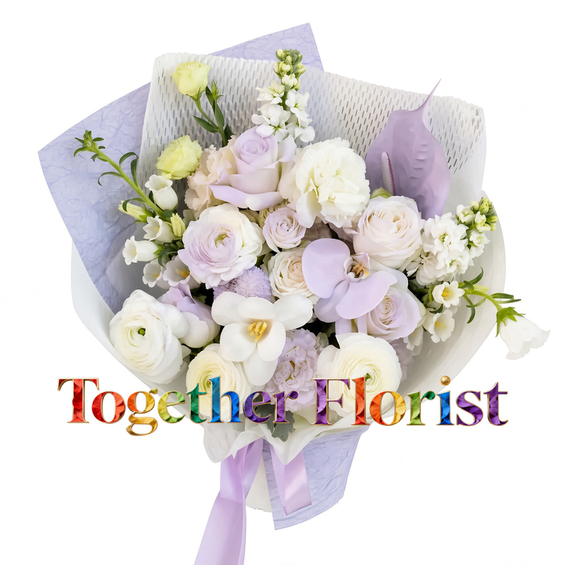 鬱金香混搭蝴蝶蘭，噴色玫瑰花束（僅限10月購買及取貨！）