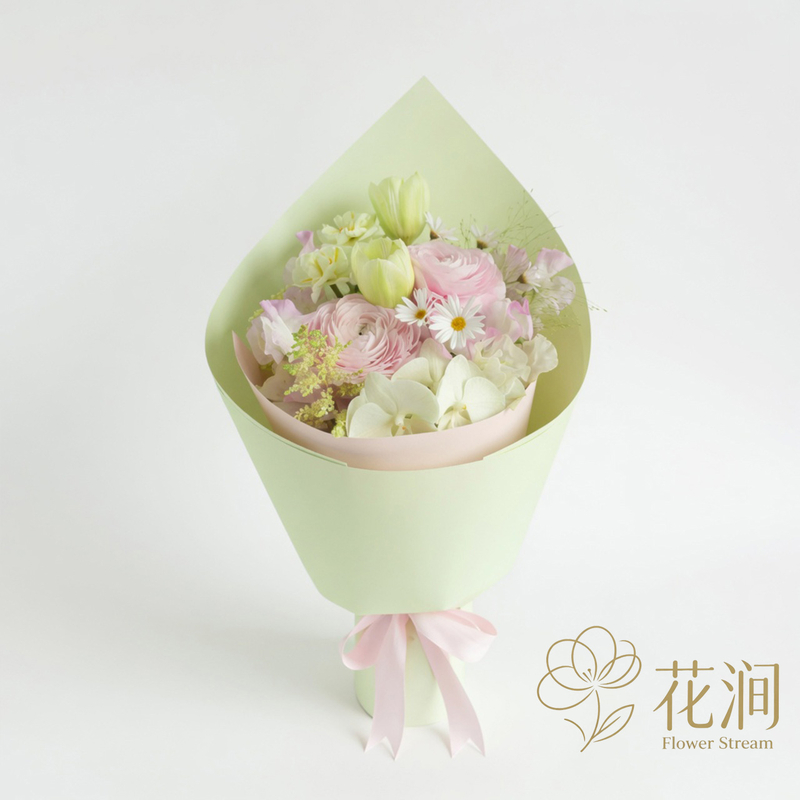 蝴蝶蘭混搭洋牡丹，鬱金香花束fl00028-SF-0016