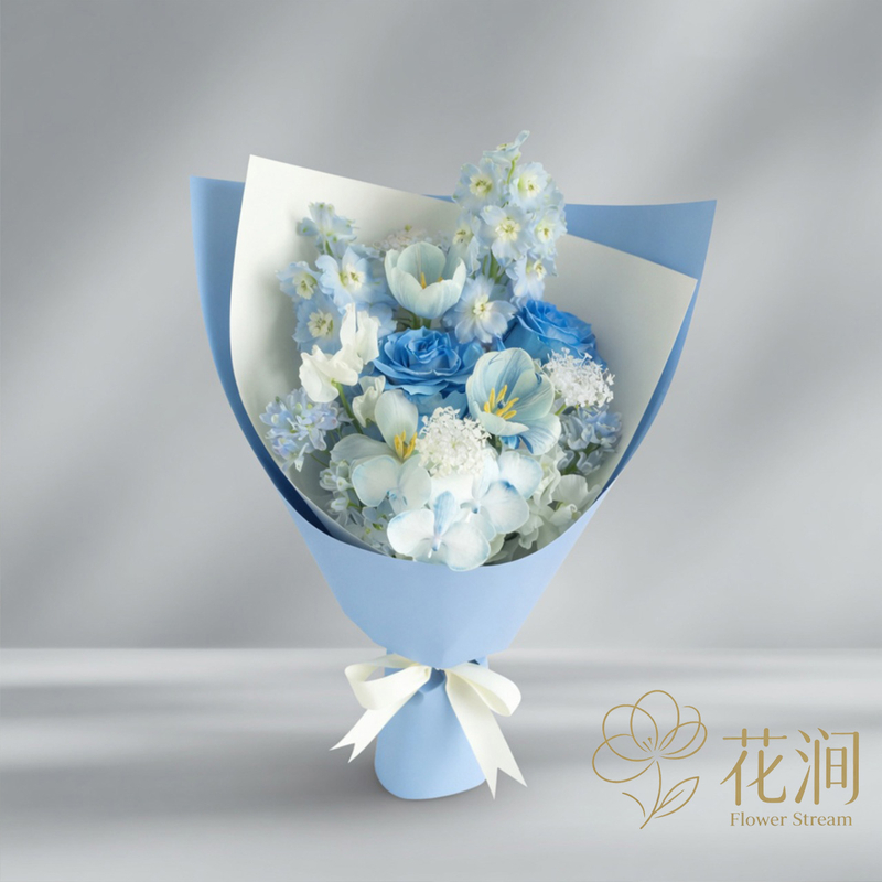 鬱金香混搭蝴蝶蘭，噴色玫瑰花束fl00028-SF-0013