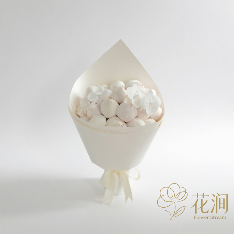 Peony mixed with Phalaenopsis orchid bouquet fl00028-SF-0012