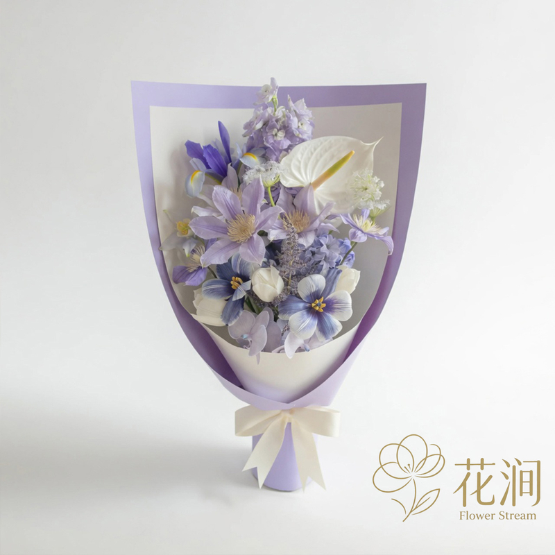 郁金香混搭铁线莲，鸢尾花束fl00028-SF-0011