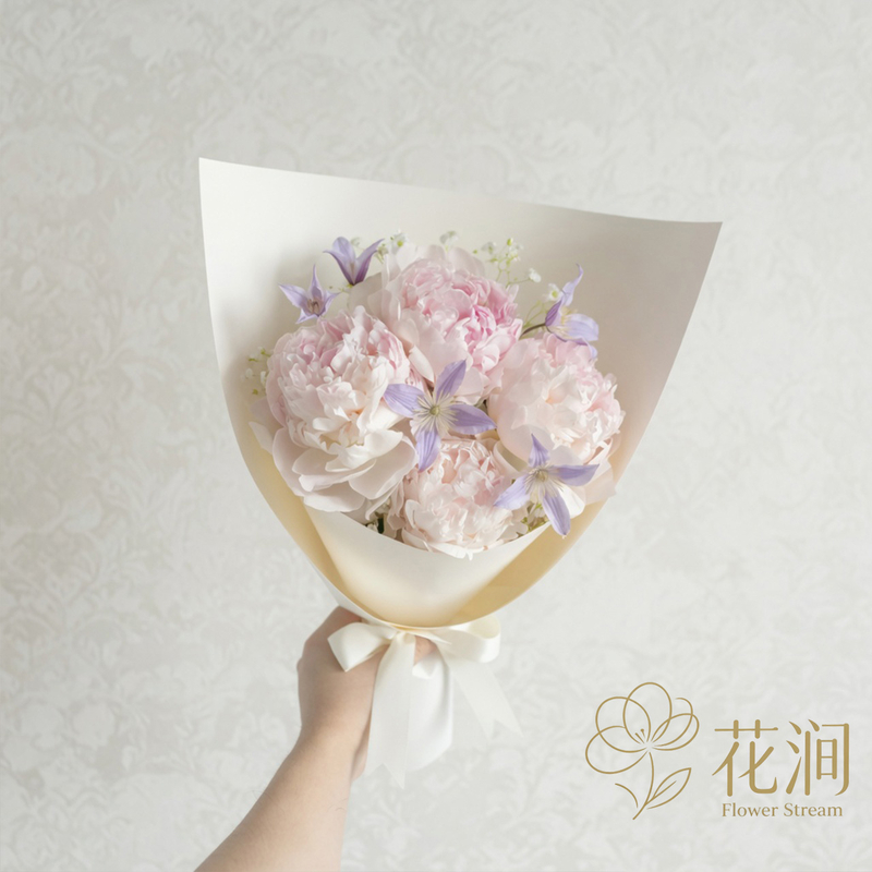 Peony mixed with clematis bunch fl00028-SF-0003