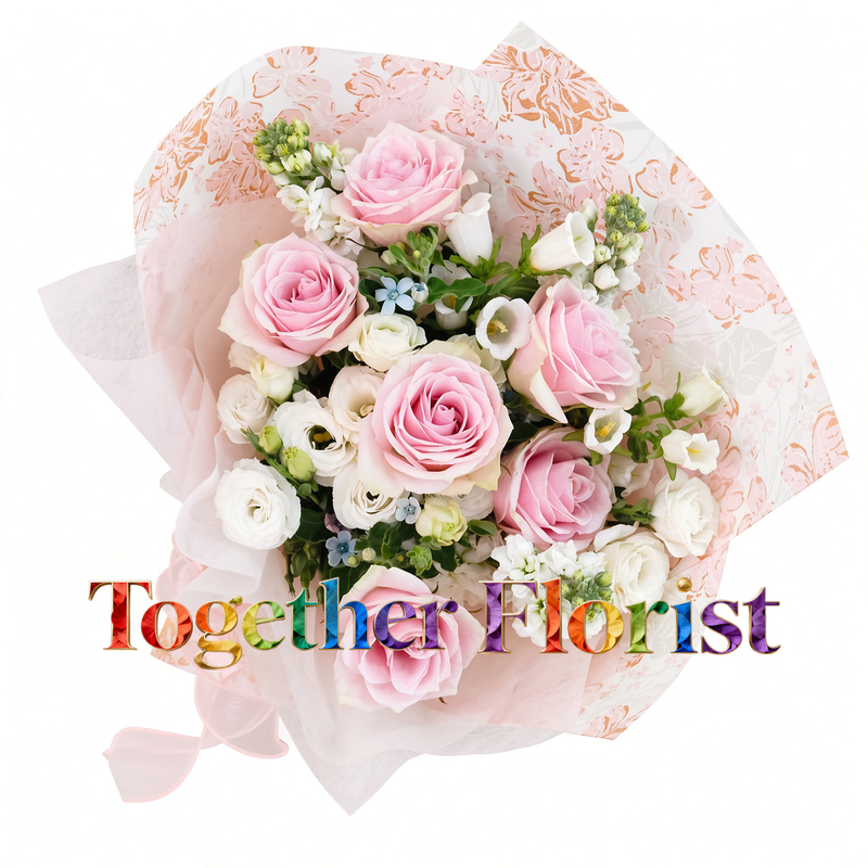 Tulips mixed with Phalaenopsis orchids, spray-painted roses bouquet 