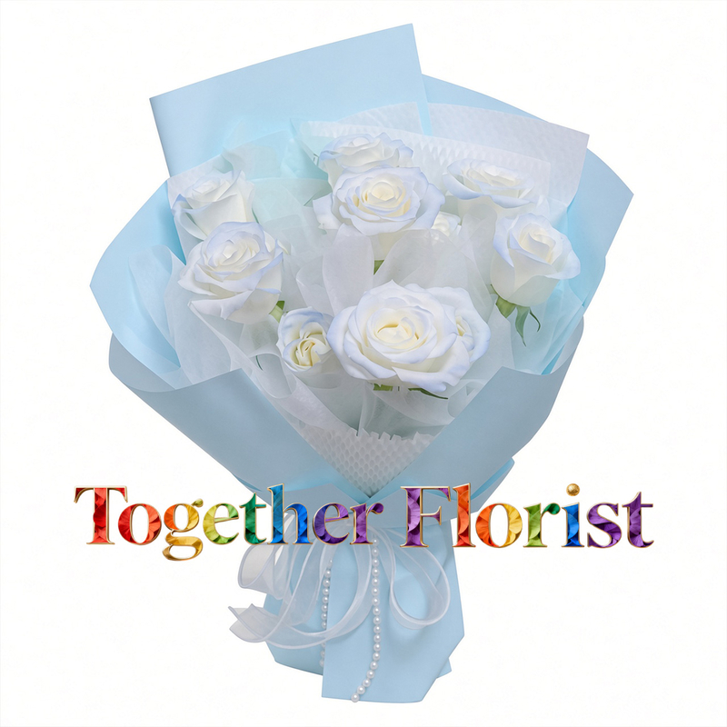 碎冰蓝玫瑰（喷色）花束 fl00009-0069