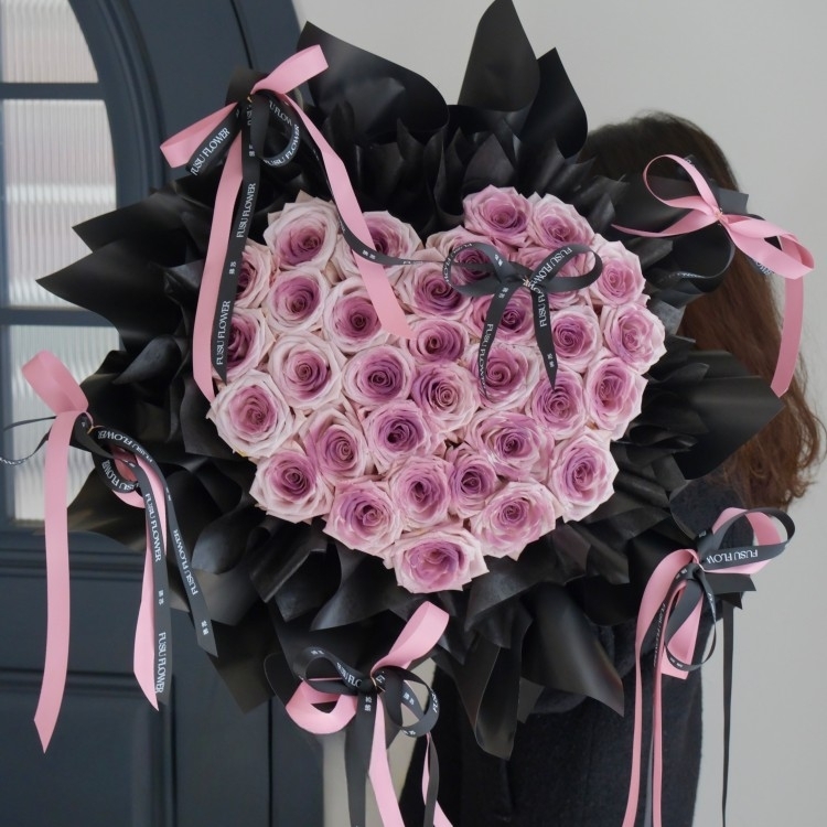 【漫漫深情】33朵烏梅子醬玫瑰花束告白花束求婚花束訂婚花束約會鮮花生日