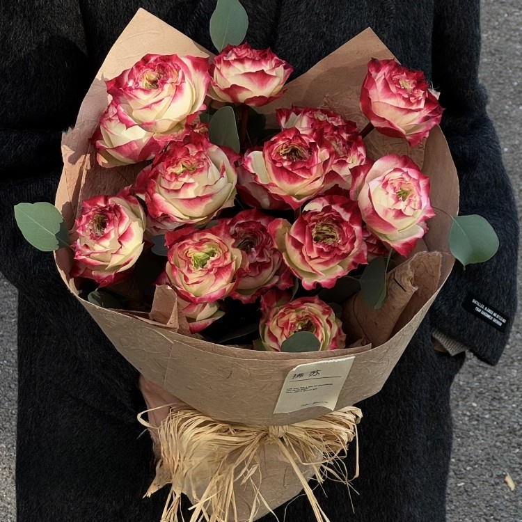 【弦清韻遠】蘋果傑克玫瑰花尤加利葉混搭花束生日花束