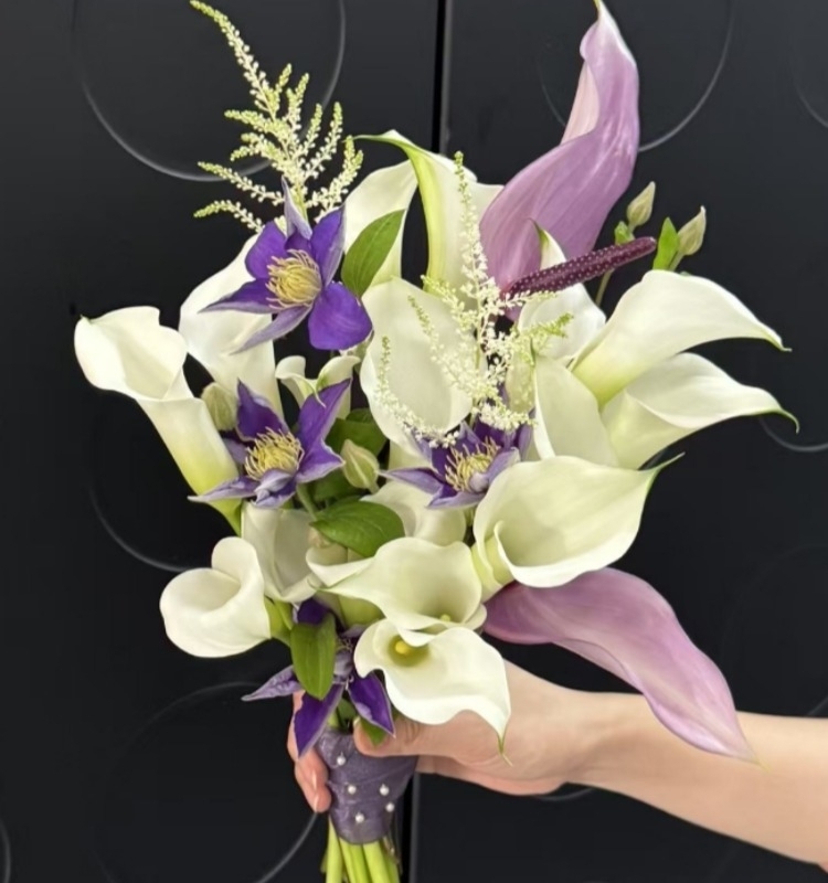 【愛你一輩紫】馬蹄蓮鐵線蓮龍舌掌結婚領證手捧花拍照禮物鮮花