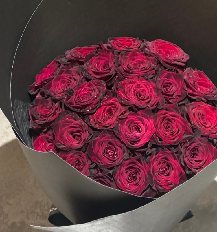 【黑巴克】33朵黑巴克玫瑰情人節送女友老婆紀念日求婚鮮花花束