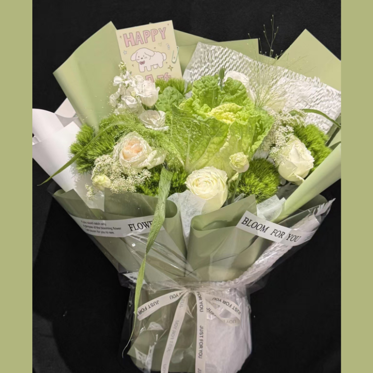 【生機勃勃】蔬菜搭配玫瑰送朋友送畢業生鮮花（廣州鮮花）