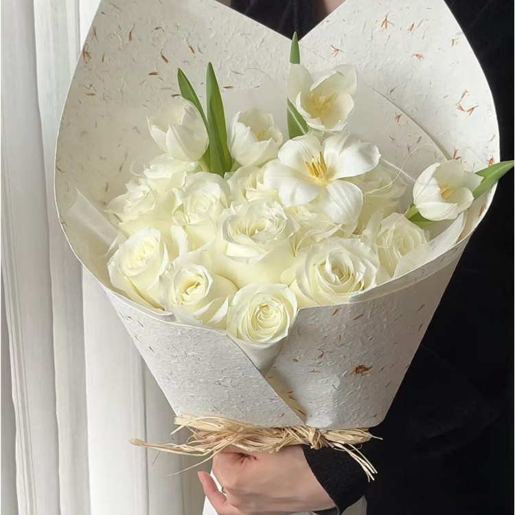 【唯愛】白玫瑰百合搭配求愛求婚紀念日鮮花（廣州鮮花）