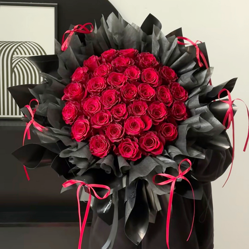 【三生有幸】純色紅玫瑰生日紀念日花束
