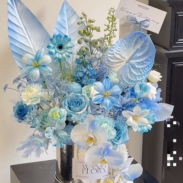 【藍調呼吸】高級藍色系花禮混搭花束祝福花束告白花束情人節花束