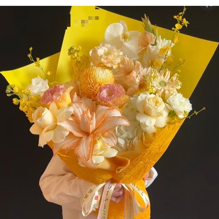 【橘色漩渦】高級小眾混搭花束祝福花束生日花束約會花束情人節花束