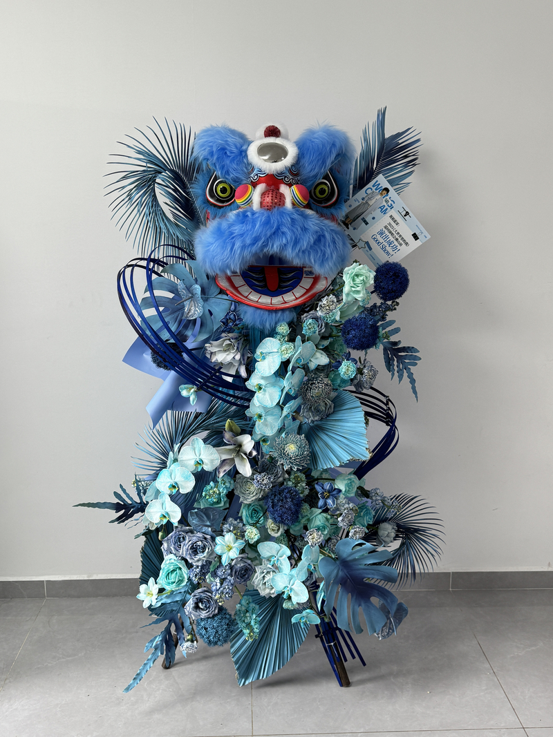 藍色醒獅花籃(fl00020-0025)