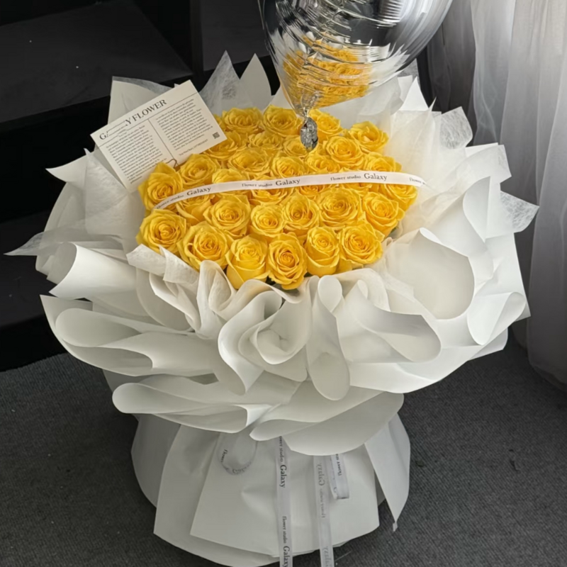 33枝黃色玫瑰花束(fl00006-039)