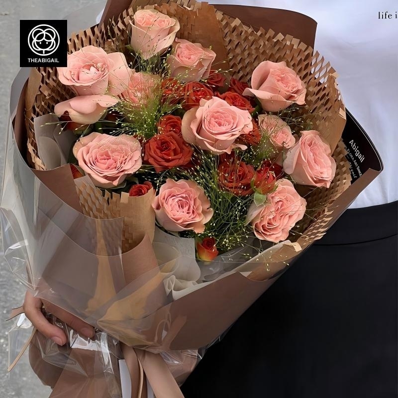卡布奇洛玫瑰混搭芭比多多頭玫瑰花束(fl00007-013)