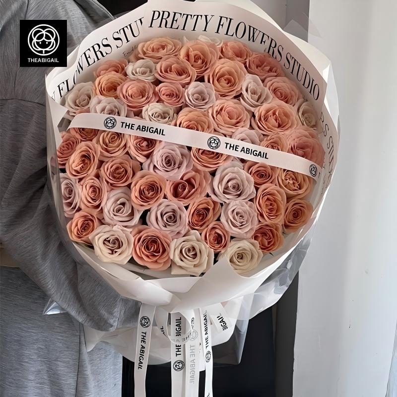 卡布奇洛玫瑰混搭曼塔玫瑰花束(fl00007-028)