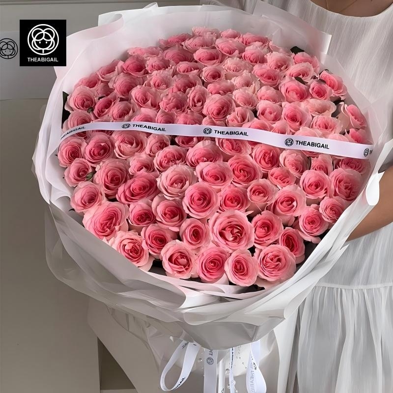 99枝粉色玫瑰花束(fl00007-050)