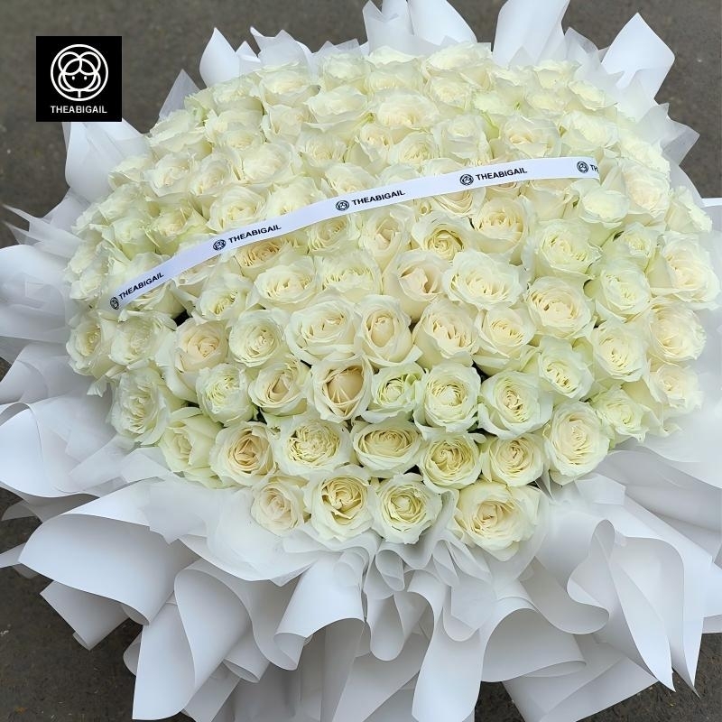 99枝白色玫瑰花束(fl00007-062)