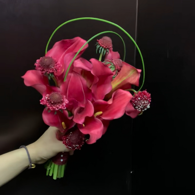 13枝紅色馬蹄蓮手捧花束(fl00018-028)