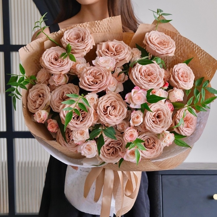 Cappuccino Rose and Refraction Rose Mixed Bouquet(fl00022-0060)