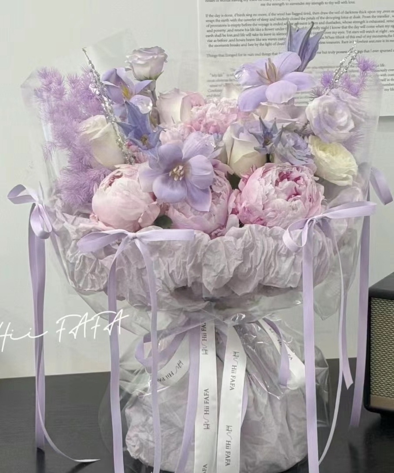 芍藥混搭鬱金香花束(fl00025-0010)