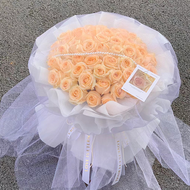 99枝香檳玫瑰花束(fl00005-011)