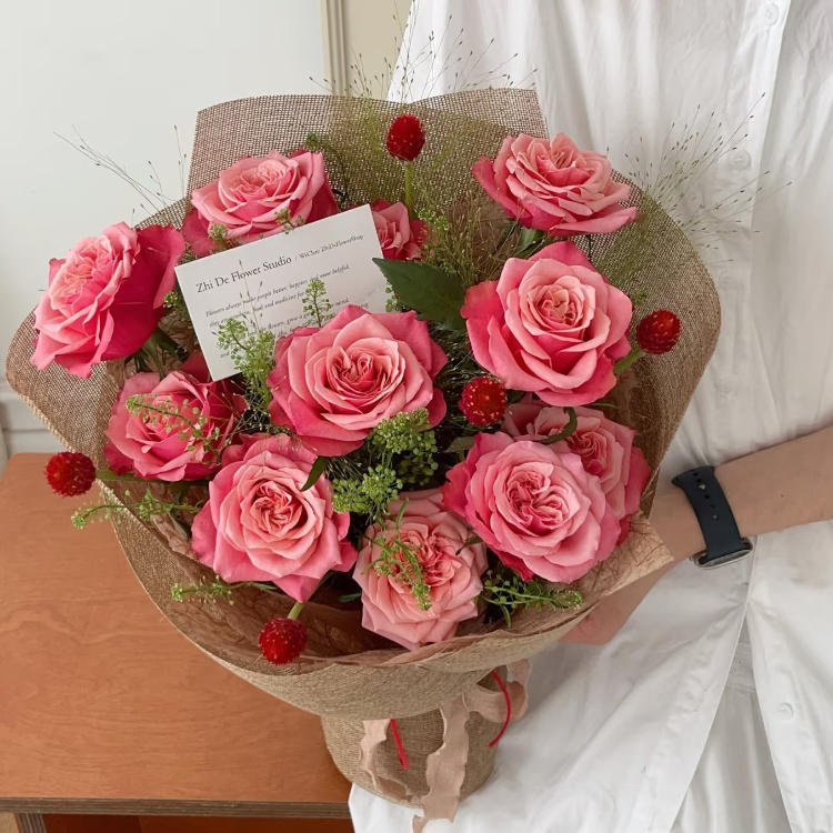 9 Bestie Roses Bouquet(fl00023-0034)