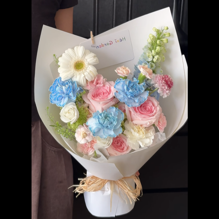 玫瑰混搭康乃馨、非洲菊花束(fl00023-0028)