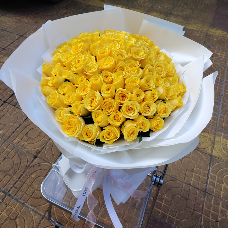 99枝黃色玫瑰花束(fl00005-005)