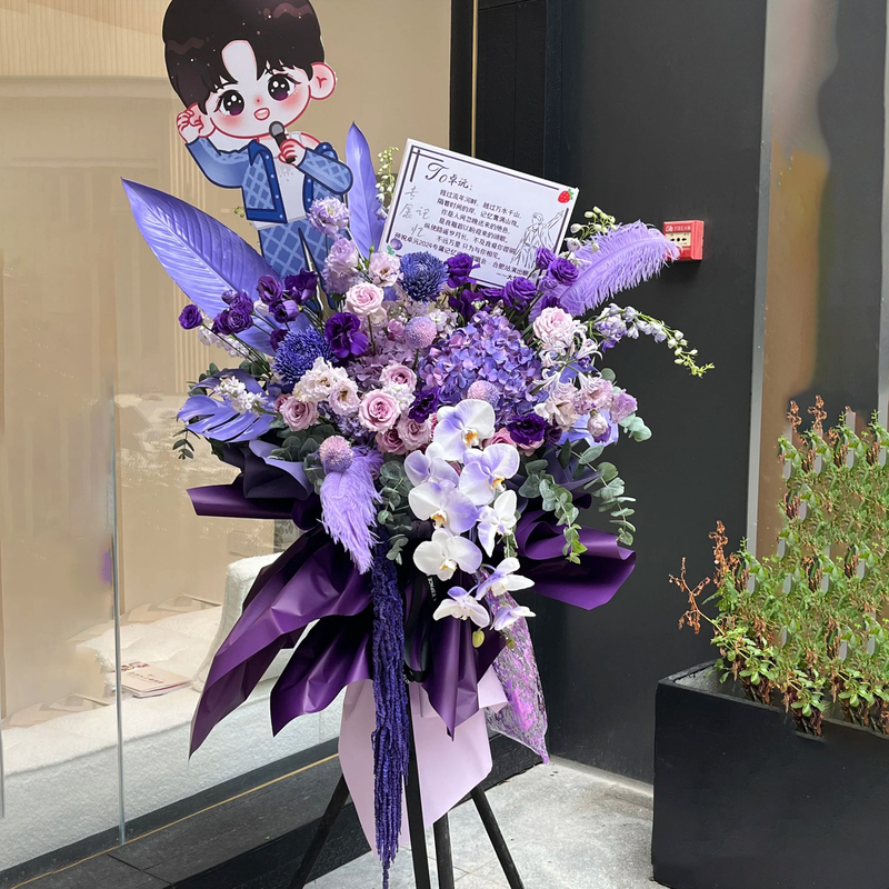 Phalaenopsis, Hydrangea and Peony Chrysanthemum mixed flower basket(fl00026-0141)