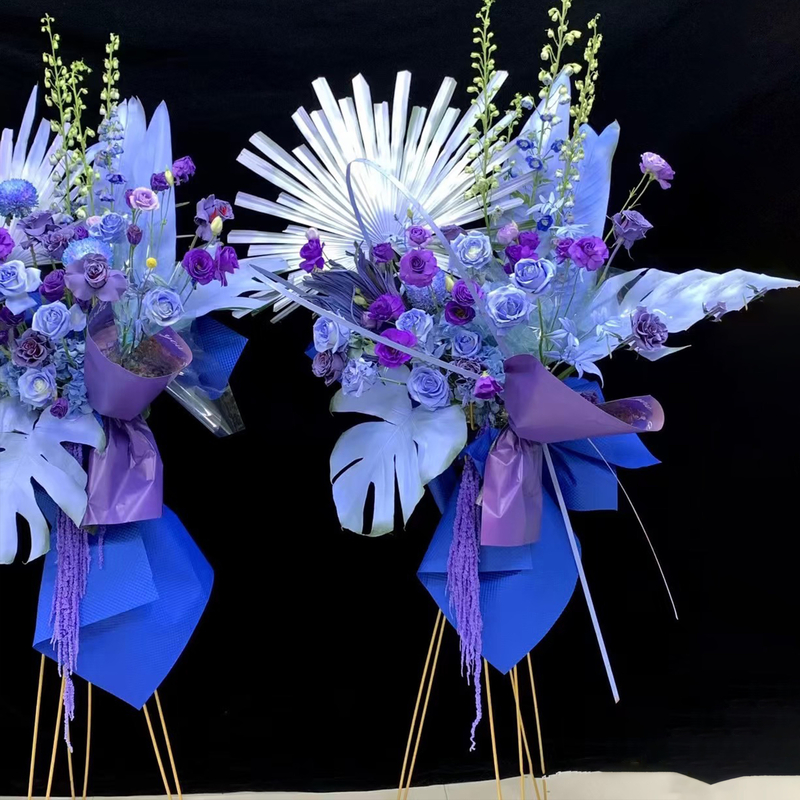Peony Chrysanthemum and purple rose mixed flower basket(fl00026-0143)