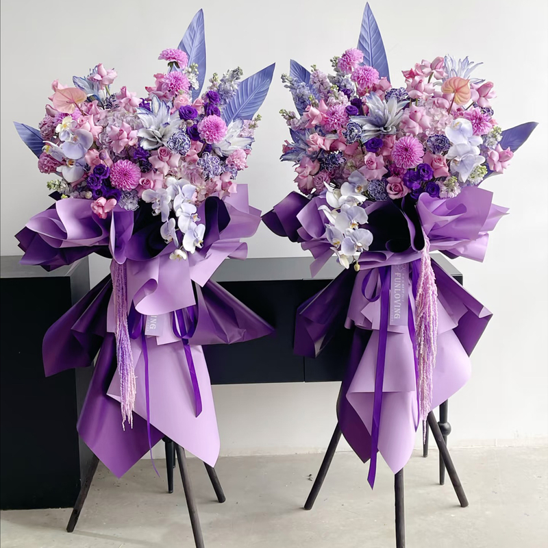 Hydrangea, phalaenopsis and double lily mixed flower basket(fl00026-0146)