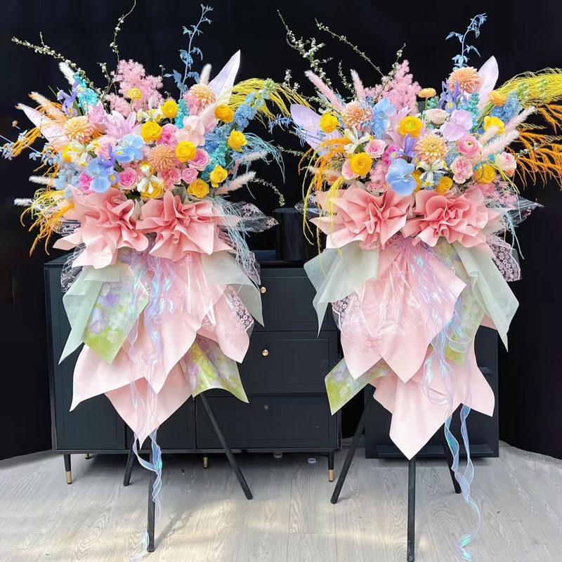 Phalaenopsis, dahlias, double lilies mixed flower basket(fl00026-0150)