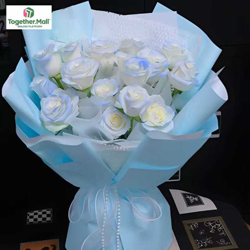 碎冰蓝玫瑰（喷色）花束(fl00009-0069)