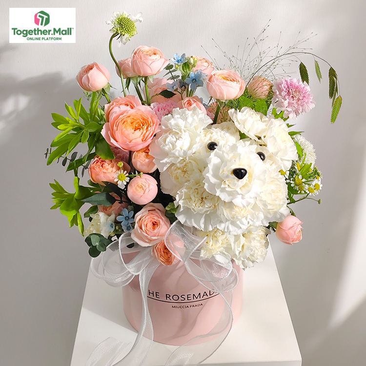 Puppy carnation mixed rose bucket fl0000-XH0077