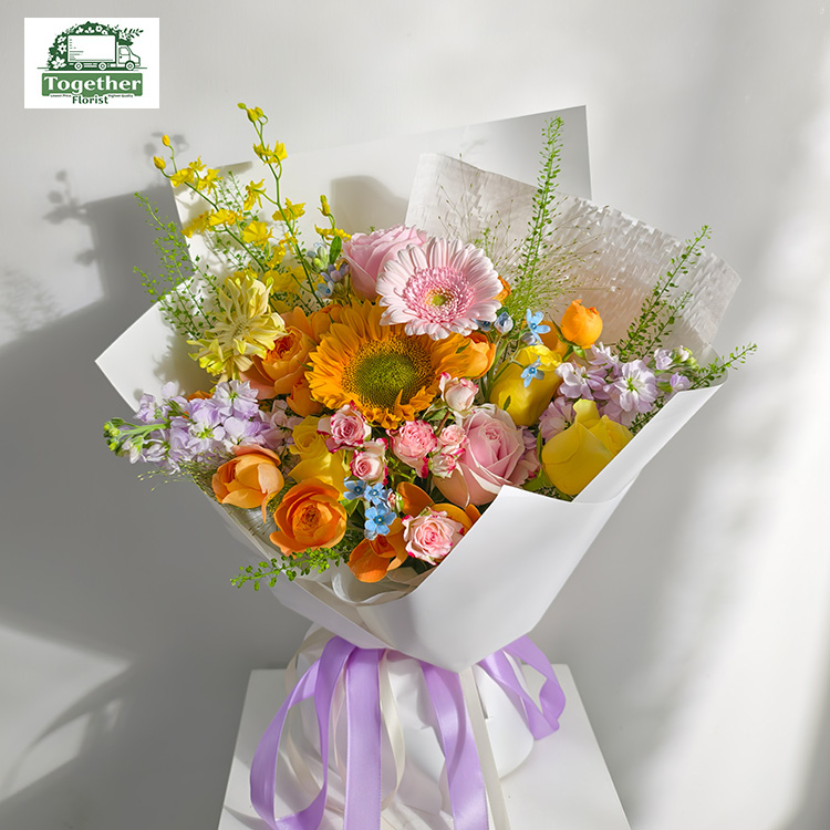 Sunflower mixed with chrysanthemum and rose bouquet fl0000-XH0108