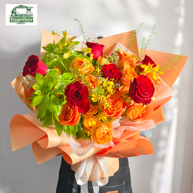 歡樂頌玫瑰混搭高原紅玫瑰花束fl0000-XH0110