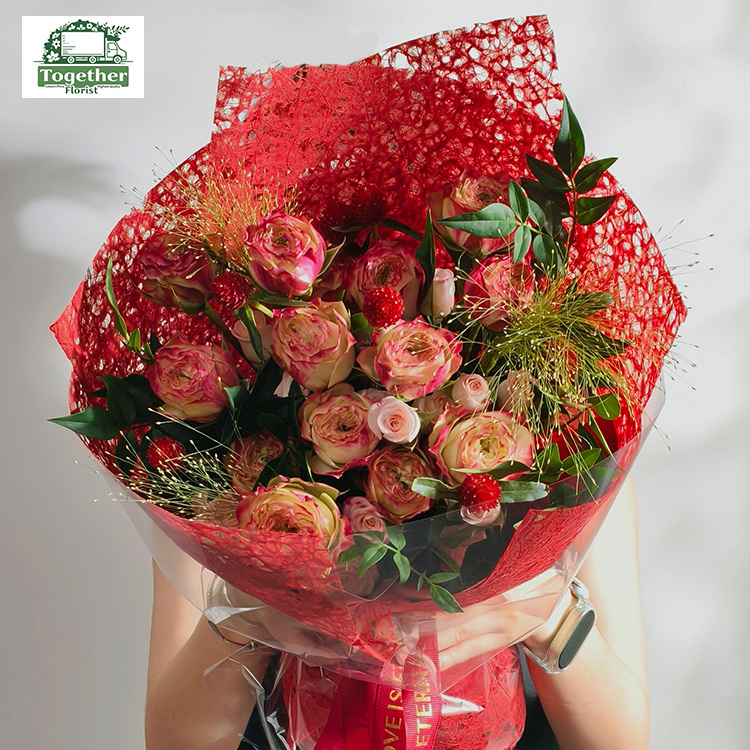 蘋果傑克玫瑰混搭折射玫瑰花束fl0000-XH0127