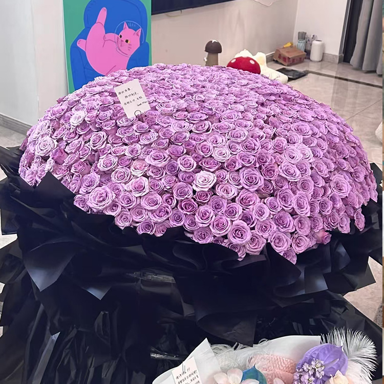 1314枝紫色玫瑰花束fl00026-0211