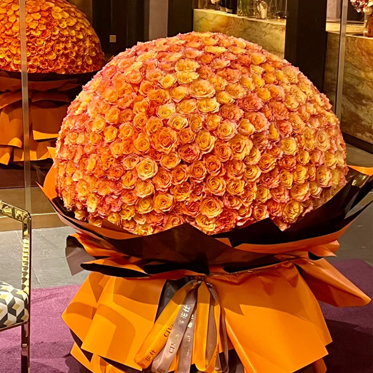 520枝橙色玫瑰花束fl00026-0201