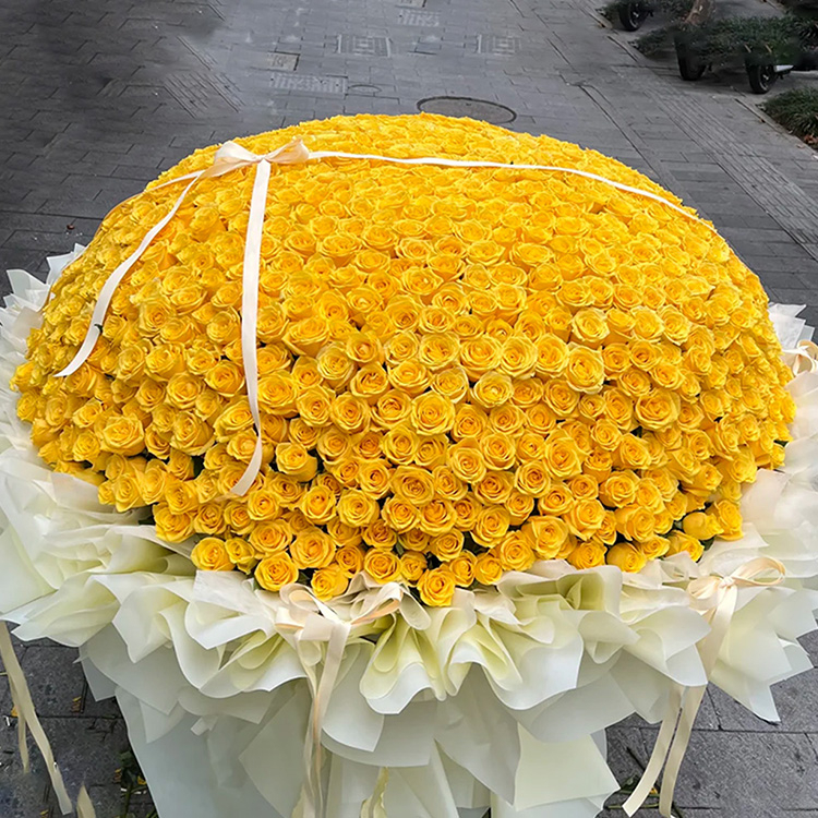 999枝黃色玫瑰花束fl00026-0210