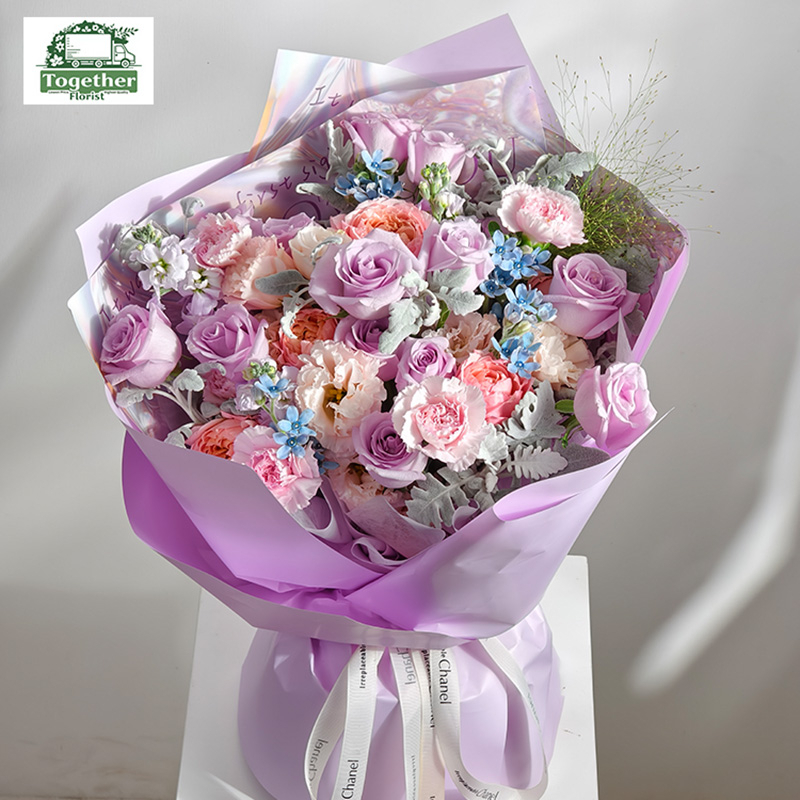 玫瑰混搭桔梗、康乃馨花束fl0000-XH0174