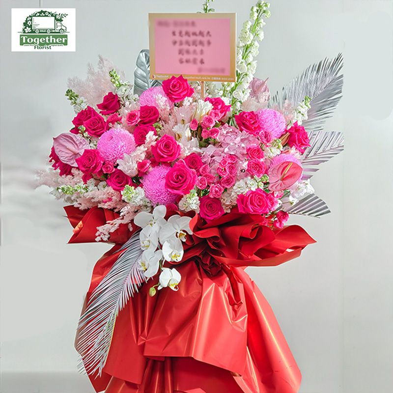 蝴蝶蘭混搭牡丹菊，重瓣百合花籃fl0000-HL0004（01）