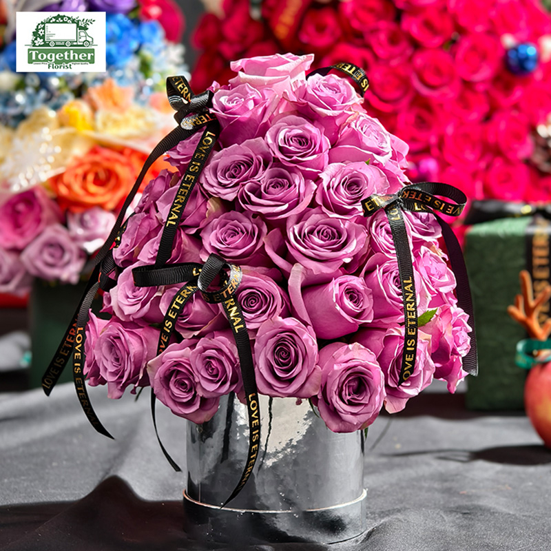 78枝紫色玫瑰聖誕樹 fl0000-XH0159